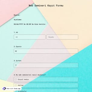 Web Semineri Kayıt Formu Şablonu