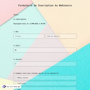 Modèle de Formulaire de Inscription Au Webinaire