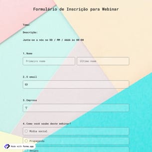 Modelo de Formulário de Inscrição Para Webinar