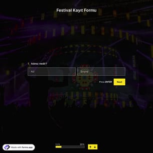 Festival Kayıt Formu Şablonu