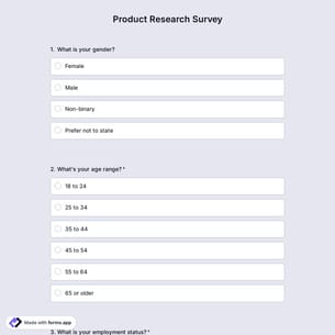 Product Research Survey Template