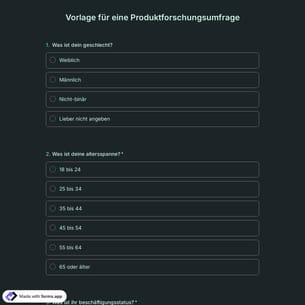 Vorlage für eine Produktforschungsumfrage