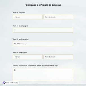Formulaire de Plainte de Employé