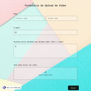 Modelo de Formulário de Upload de Vídeo