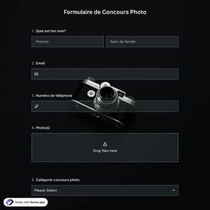 Modèle de Formulaire de Concours Photo