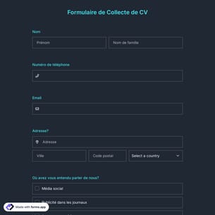 Modèle de Formulaire de Collecte de CV