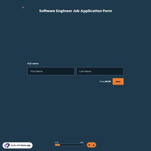 Software Engineer Job Application Form Template