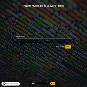 Yazılım Mühendisi İş Başvuru Formu Şablonu