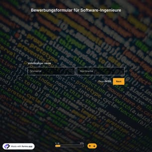 Bewerbungsformular für Software-Ingenieure