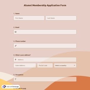 Alumni Membership Application Form Template