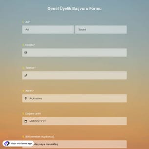 Genel Üyelik Başvuru Formu Şablonu