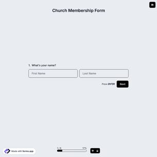 Church Membership Form Template