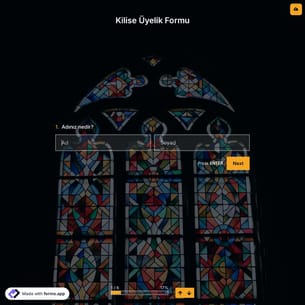 Kilise Üyelik Formu Şablonu