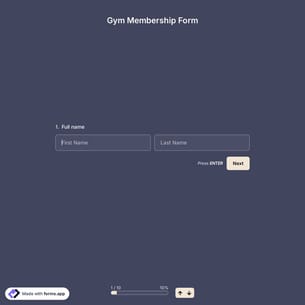 Gym Membership Form Template
