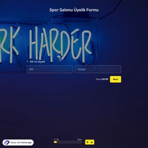 Spor Salonu Üyelik Formu Şablonu