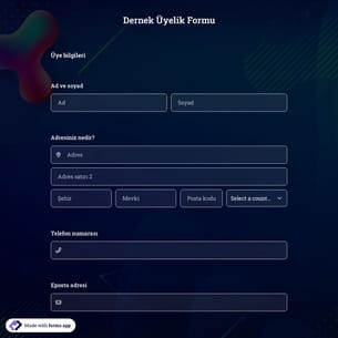 Dernek Üyelik Formu Şablonu
