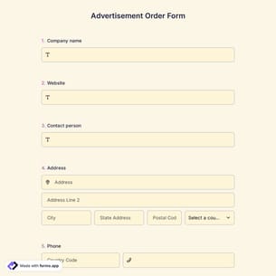 Advertisement Order Form Template