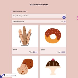 Bakery Order Form Template
