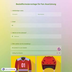 Bestellformularvorlage für Fan-Ausrüstung