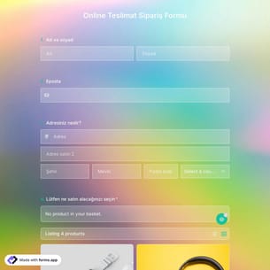Teslimat Sipariş Formu Şablonu