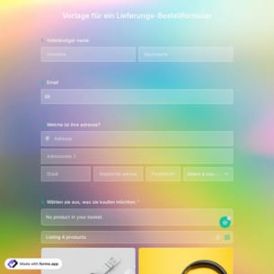 Vorlage für ein Lieferungs-Bestellformular