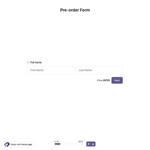 Pre-order Form Template