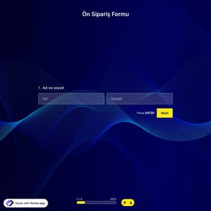 Ön Sipariş Formu Şablonu