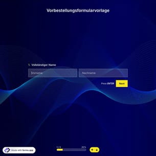 Vorbestellungsformularvorlage