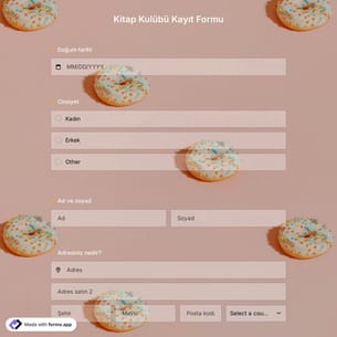 Kitap Kulübü Kayıt Formu Şablonu