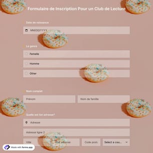 Modèle de Formulaire de Inscription Pour un Club de Lecture