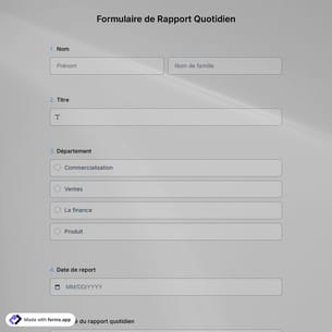 Modèle de Formulaire de Rapport Quotidien