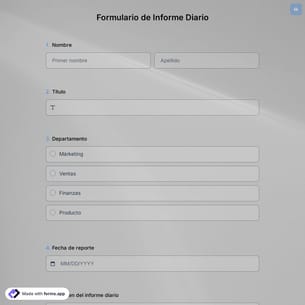 Plantilla de Formulario de Informe Diario