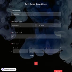 Daily Sales Report Form Template