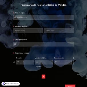 Modelo de Formulário de Relatório de Vendas Diário