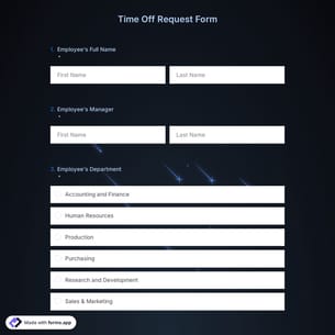Time Off Request Form Template