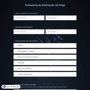 Formulário de Solicitação de Folga