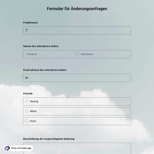 Formularvorlage für Änderungsanträge