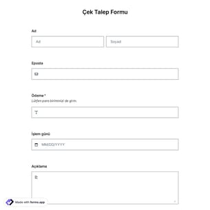 Çek Talep Formu Şablonu