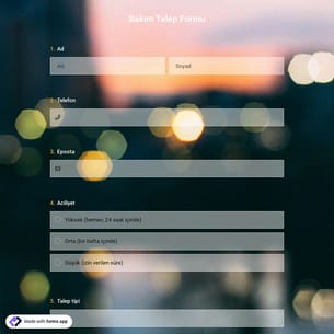 Bakım Talep Formu Şablonu