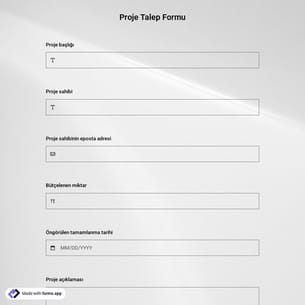 Proje Talep Formu Şablonu