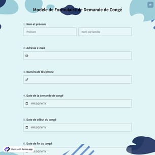 Modèle de Formulaire de Demande de Congé