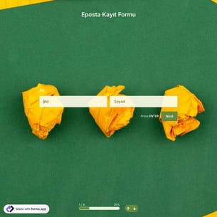 E-posta Kayıt Formu Şablonu