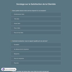 Modèle D'enquête de Satisfaction Client