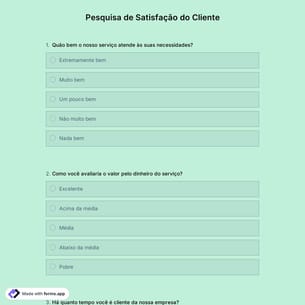 Modelo de Pesquisa de Satisfação do Cliente