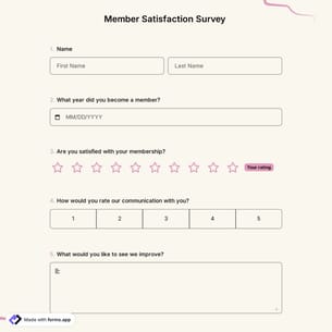 Member Satisfaction Survey Template