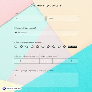 Üye Memnuniyeti Anketi Şablonu
