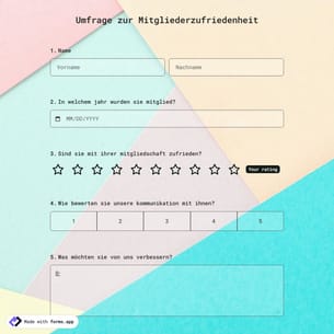 Vorlage für eine Umfrage zur Mitgliederzufriedenheit
