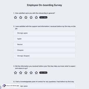 Employee On-boarding Survey Template