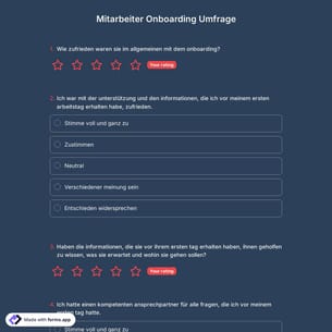 Vorlage für eine Umfrage zum Onboarding von Mitarbeitern