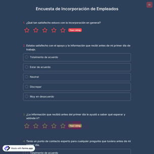 Plantilla de Encuesta de Incorporación de Empleados